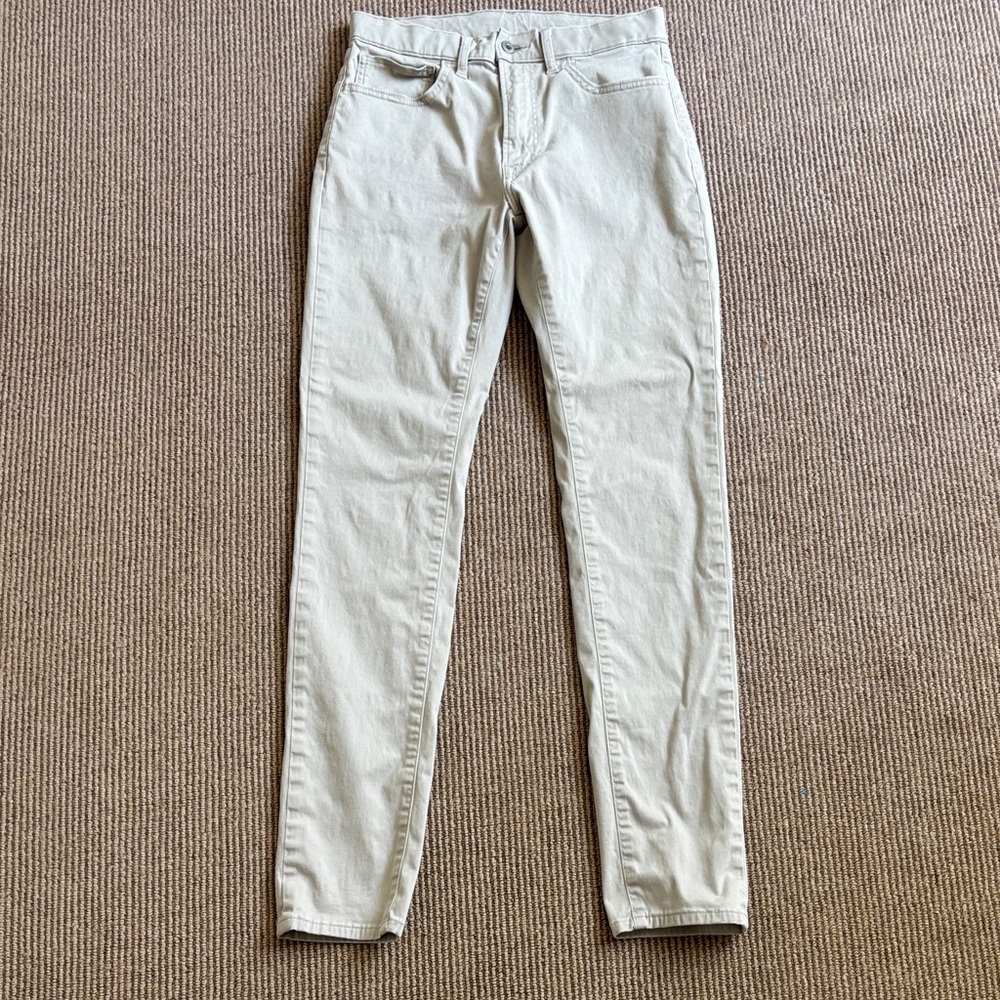 Light khaki Slim Fit Uniqlo stretch Jeans men’s XS